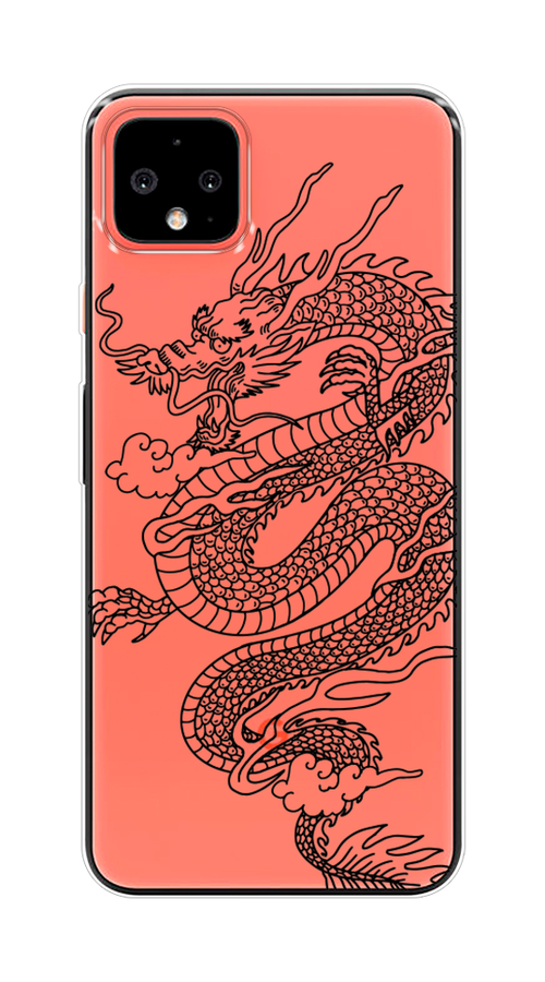 

Чехол на Google Pixel 4 XL "Большой китайский дракон", Черный;серый, 270550-1