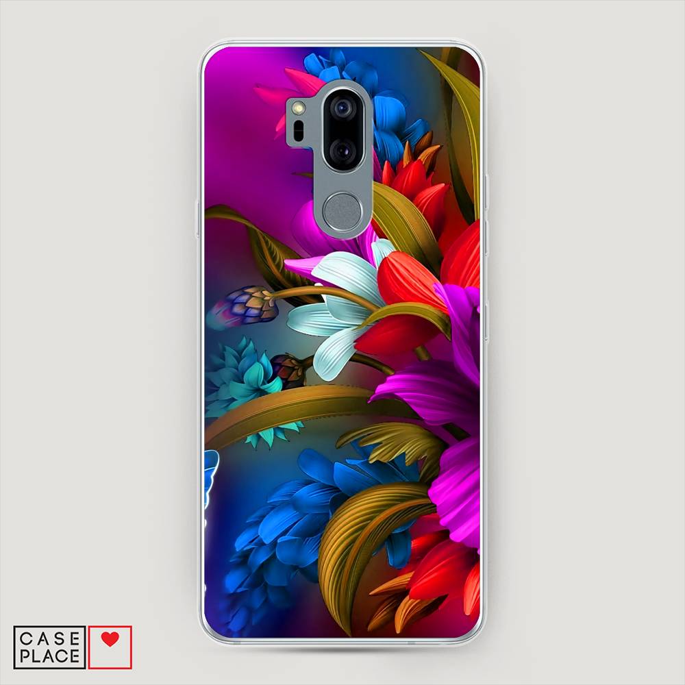 

Чехол на LG G7 ThinQ "Фантастические цветы", Фиолетовый;красный;синий, 83450-2