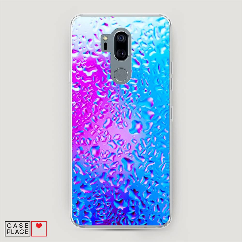 

Чехол на LG G7 ThinQ "Капли на стекле", Голубой;розовый, 83450-3