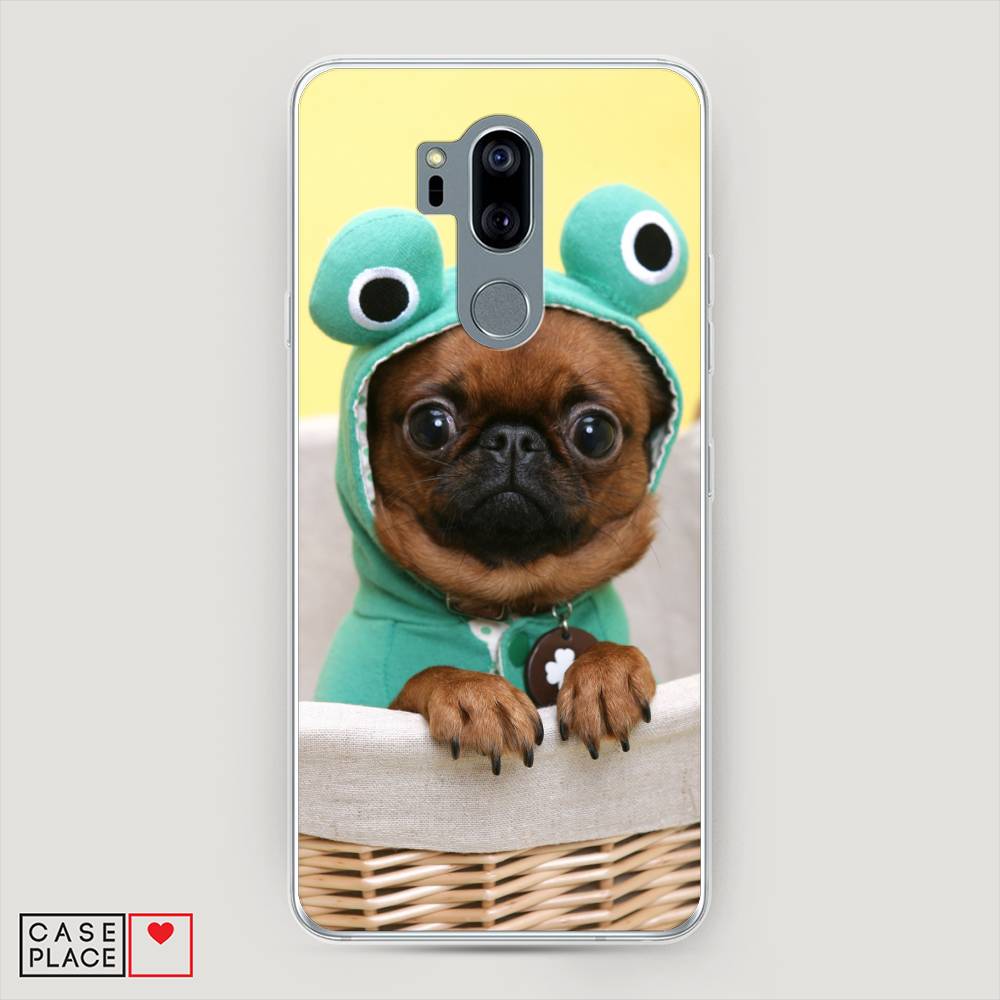 

Чехол на LG G7 ThinQ "Собачка в шапке лягушки", Коричневый;желтый;голубой, 83450-1