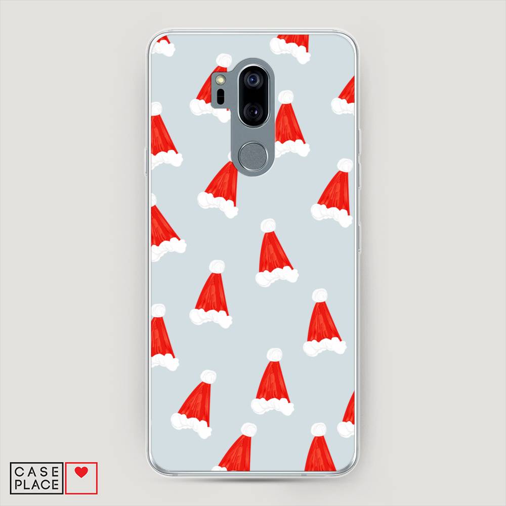 

Чехол на LG G7 ThinQ "Новогодние шапочки", Белый;красный;серый, 83450-5