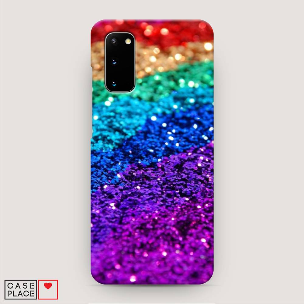 

Пластиковый чехол "Блестящая радуга рисунок" на Samsung Galaxy S20, 29220-2