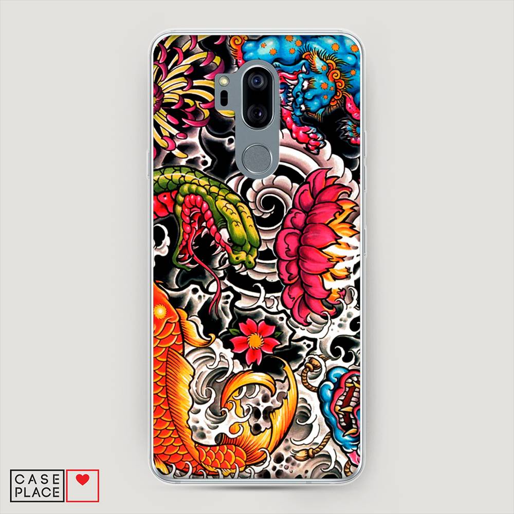 

Чехол на LG G7 ThinQ "Японское искусство", Красный;оранжевый;голубой, 83450-4