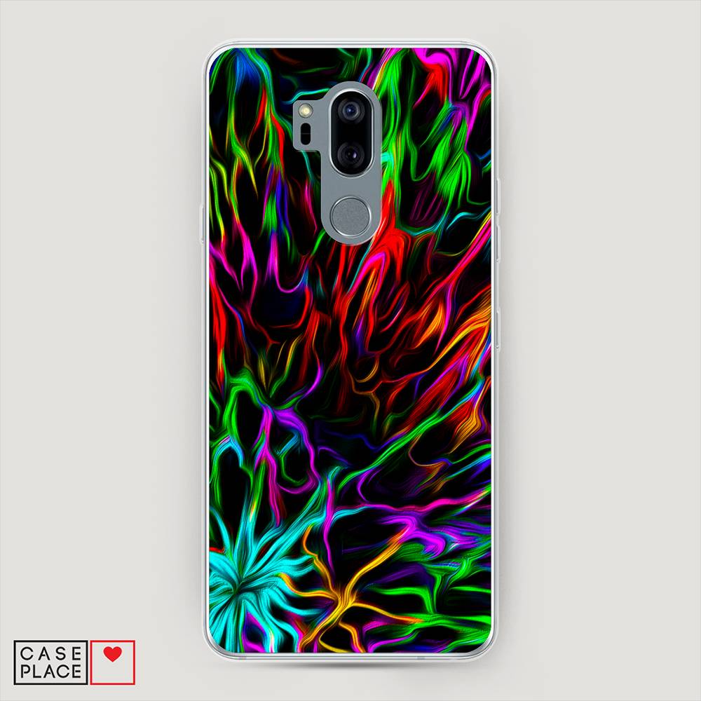 

Чехол на LG G7 ThinQ "Разноцветные разводы", Голубой;зеленый;оранжевый, 83450-3