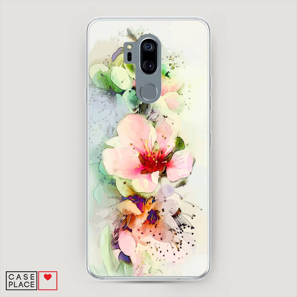 

Чехол на LG G7 ThinQ "Нежные цветы", Зеленый;розовый, 83450-2
