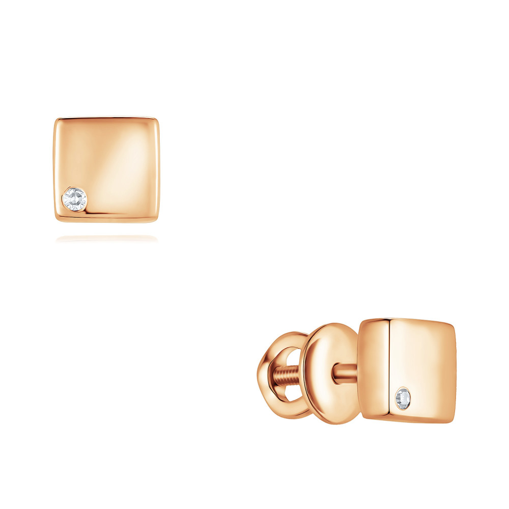 

Серьги пусеты из золота AdamaS 21041495/01-А50-41, бриллиант, 21041495/01-А50-41
