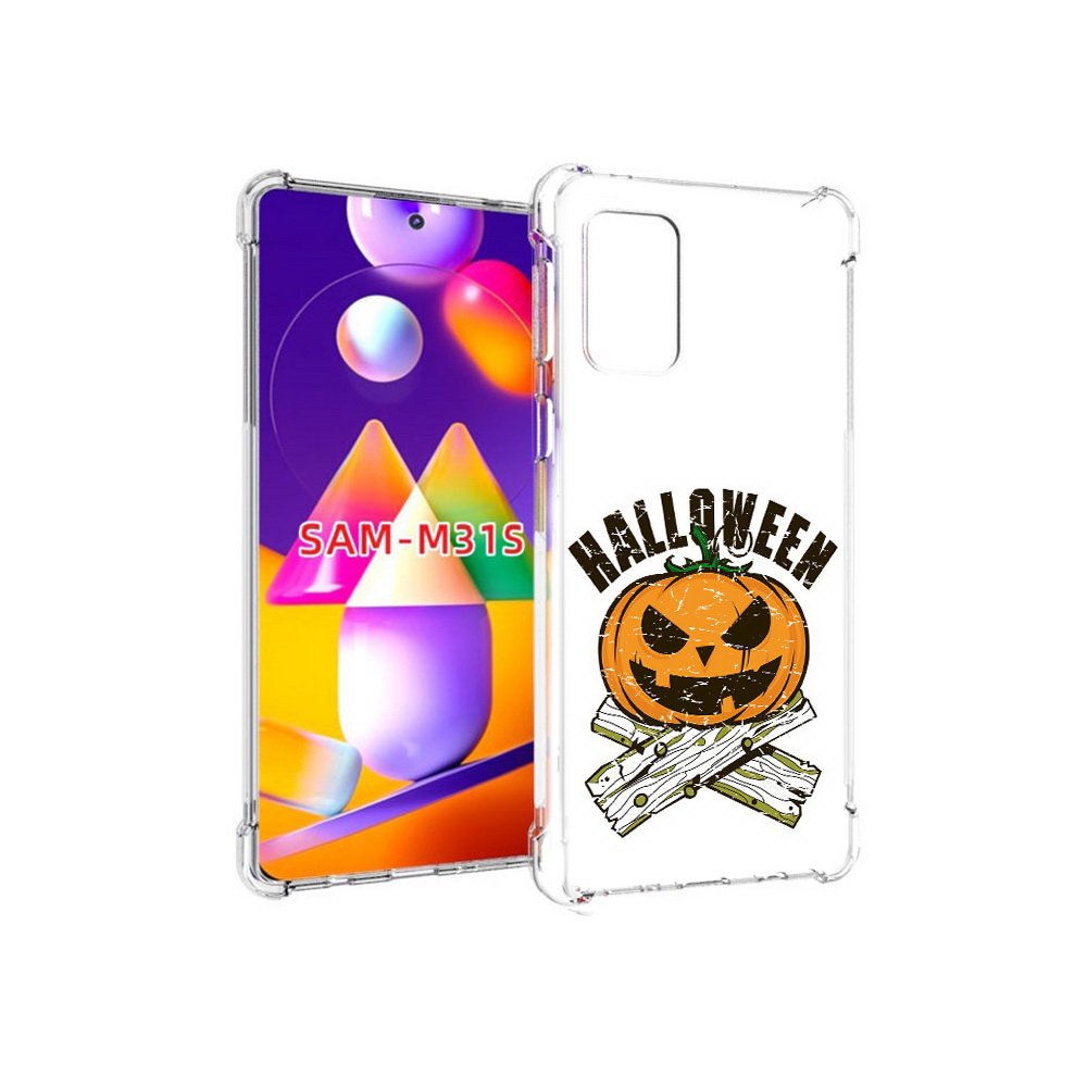 

Чехол MyPads Tocco для Samsung Galaxy M31s Хэллоуин доски тыква (PT152186.489.194), Прозрачный, Tocco