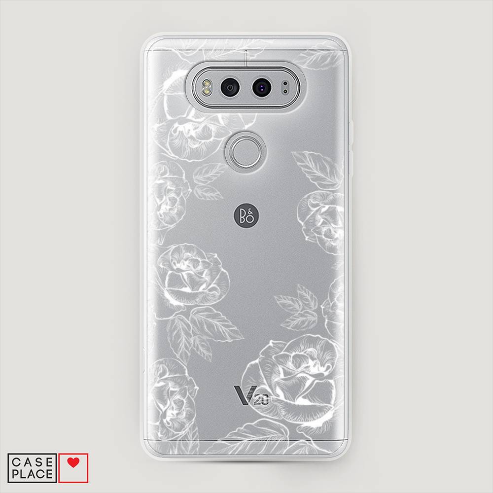 

Чехол на LG V20 "Розы графика", Черный;серый, 83350-2