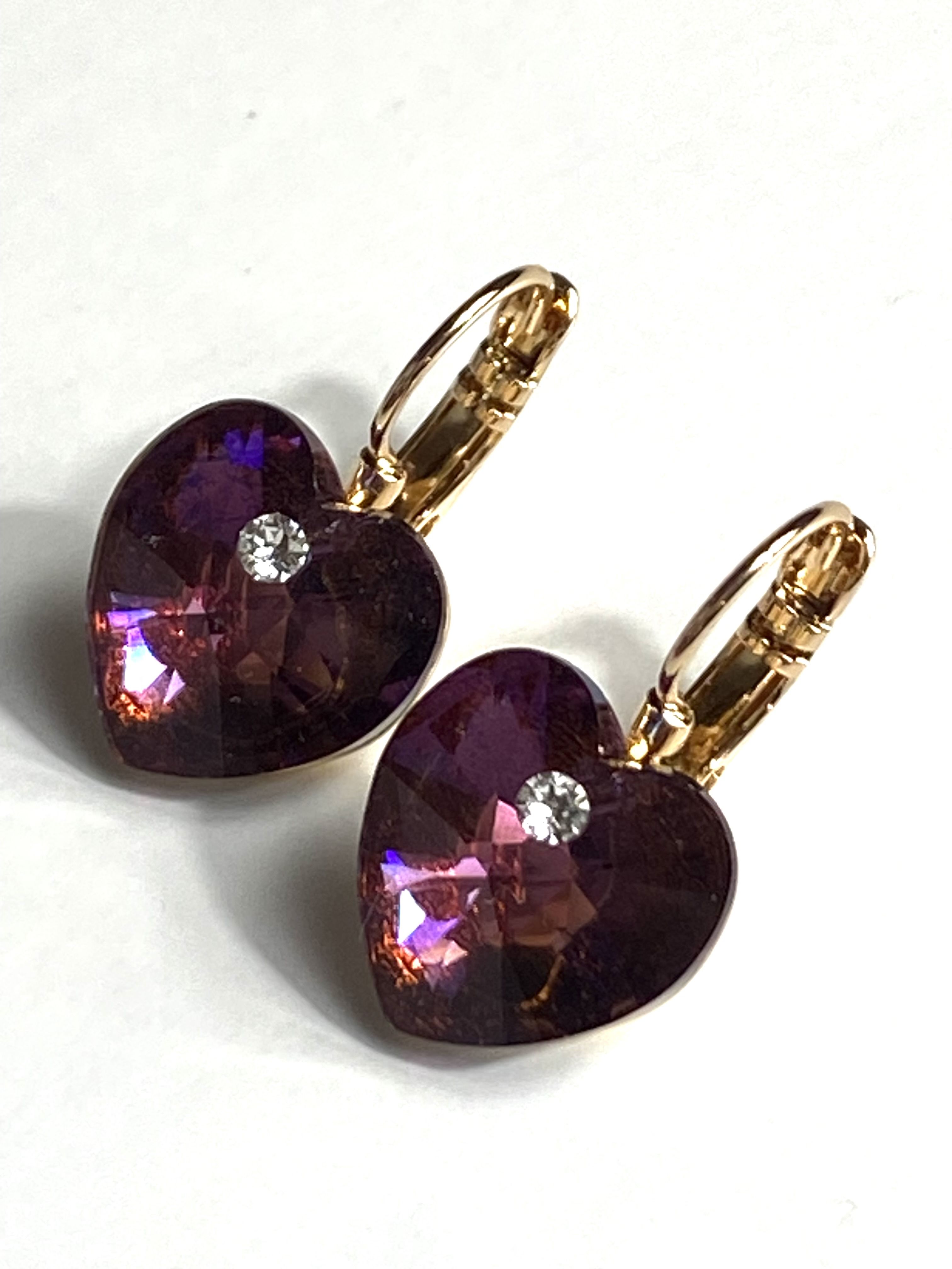 Серьги с фиолетовыми кристаллами Soul с кристаллами Swarovski