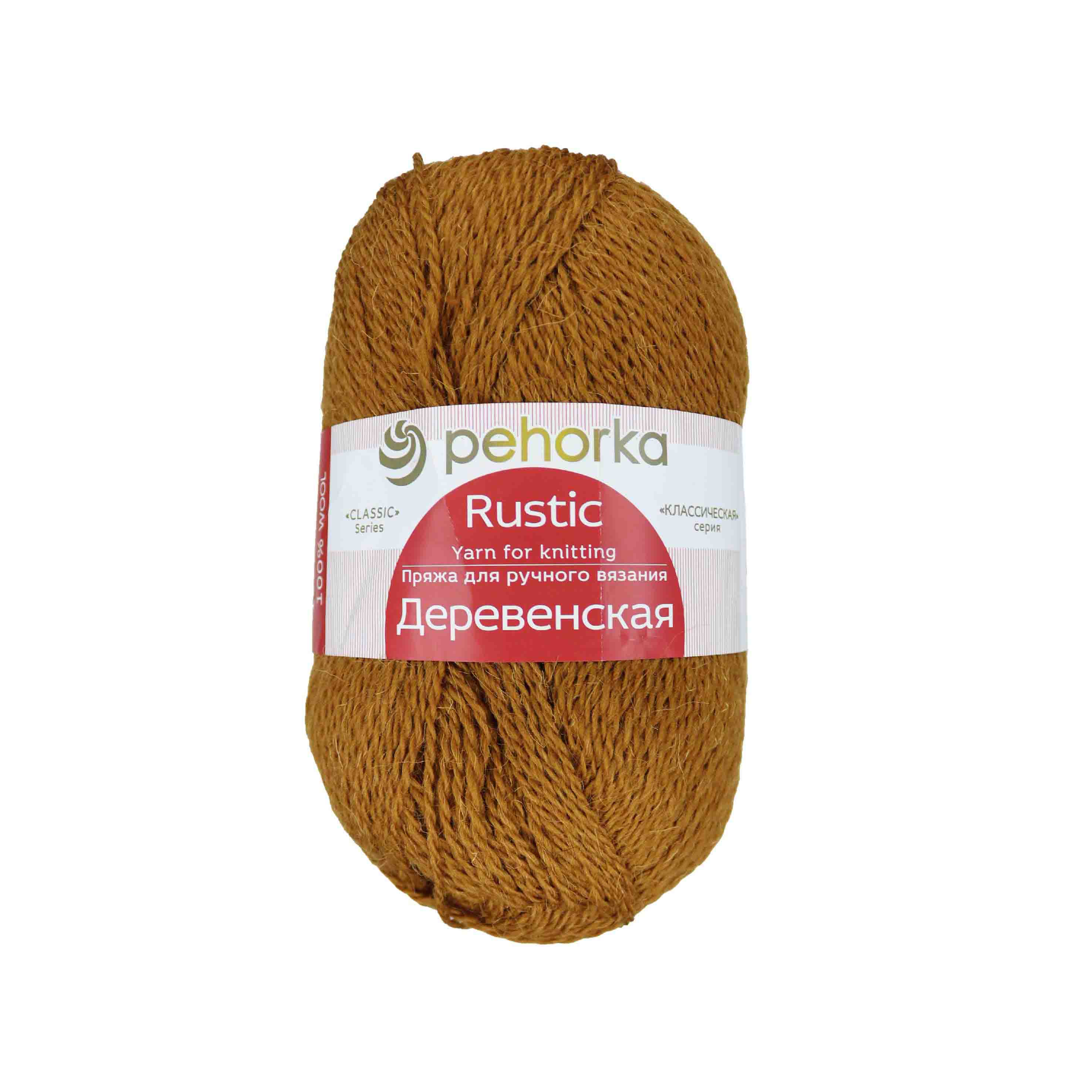 

Пряжа Пехорка Деревенская (100 % шерсть) 10 шт.х 100 г (250 м) № 044 золотистый, Деревенская
