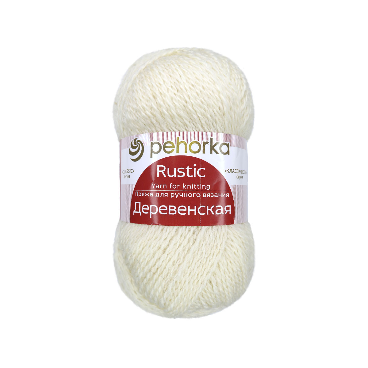 

Пряжа Пехорка Деревенская (100 % шерсть) 10 шт.х 100 г (250 м) № 001 белый, Деревенская