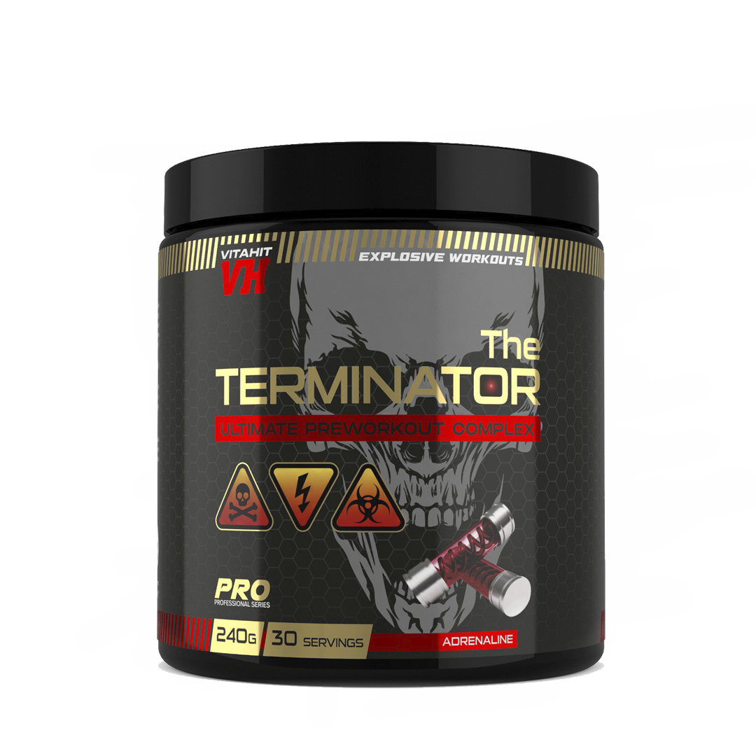 фото Предтренировочный комплекс vitahit the terminator банка 240г, 30 порций адреналин