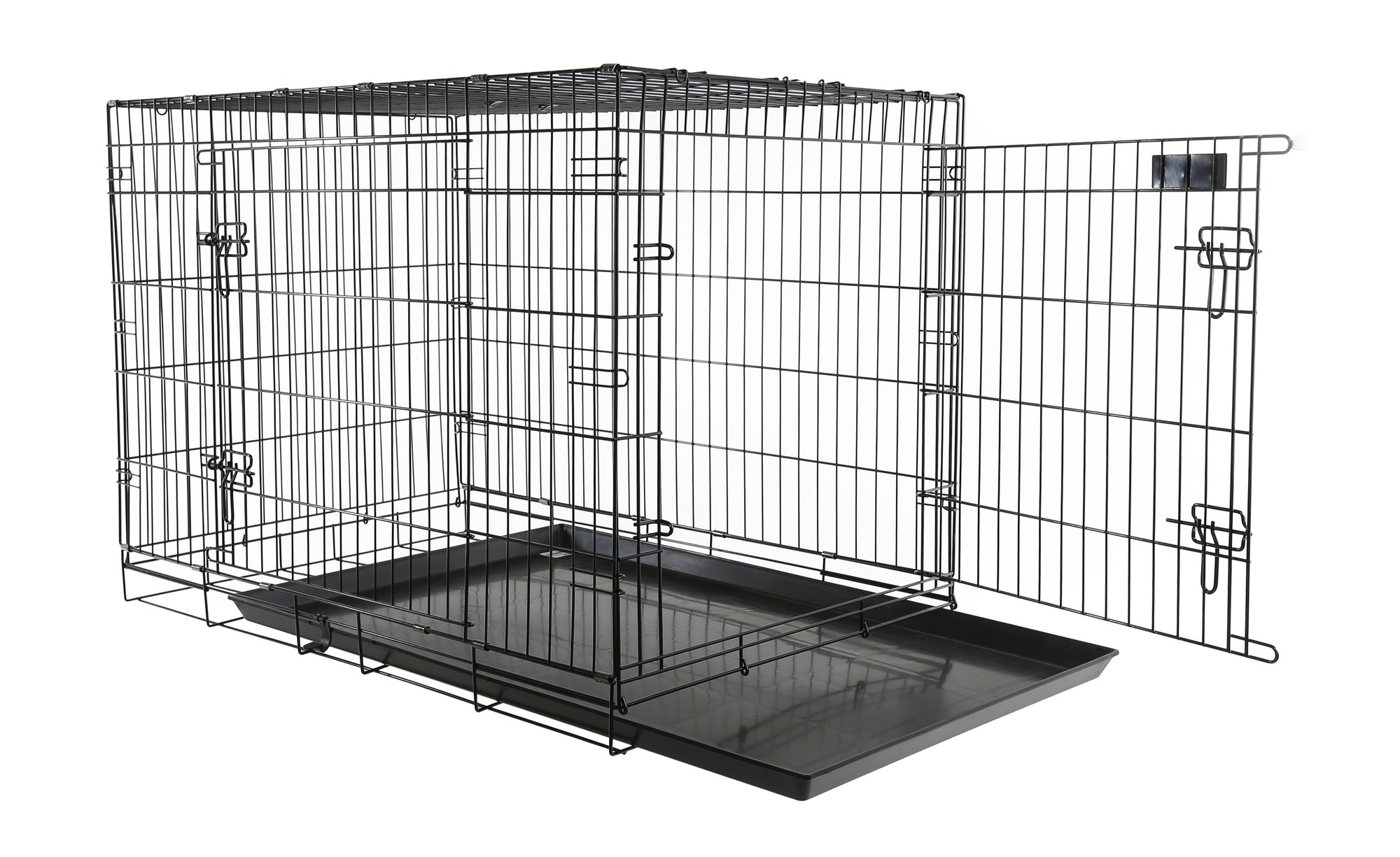 Клетка для собак металлическая ТоТо № 5 черная, с 2-мя дверьми, поддоном