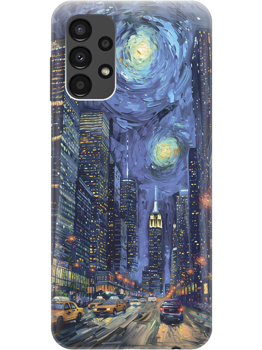 

Силиконовый чехол на Samsung Galaxy A13 4G с принтом "Ночной проспект", 740132710