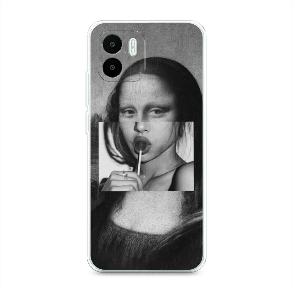 

Чехол Awog на Redmi A1 / Редми A1 "Mona Lisa sucking lollipop", Серый