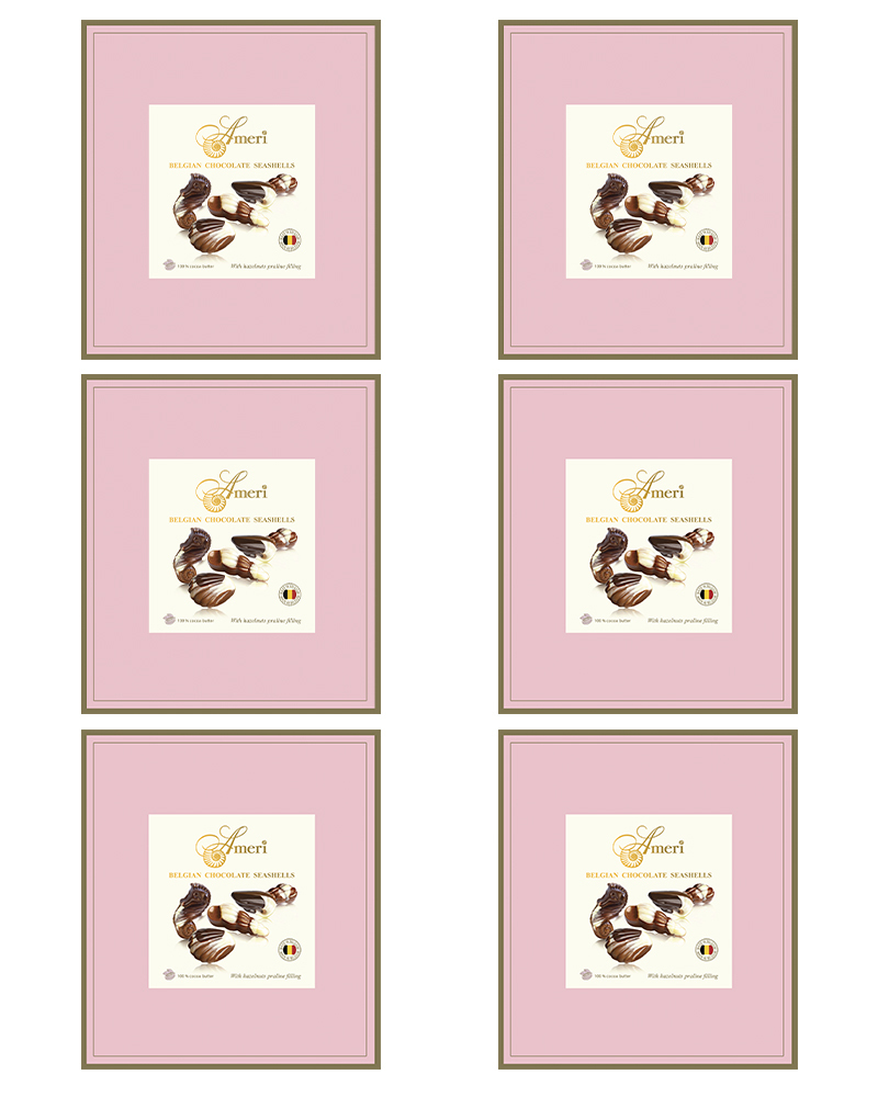 фото Конфеты шоколадные ameri с начинкой пралине в розовой упаковке, 250 г. - 6 шт.