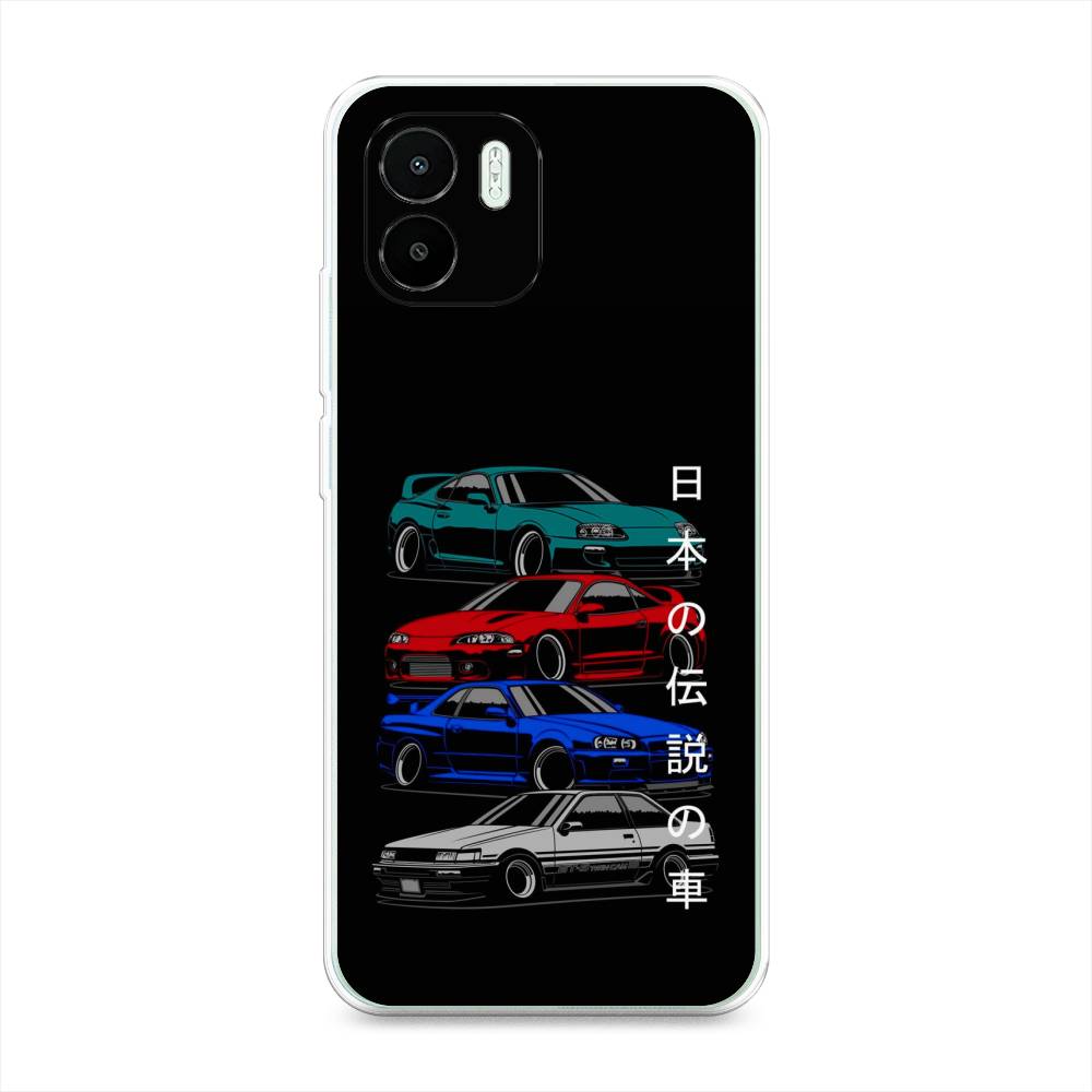 

Чехол Awog на Redmi A1 / Редми A1 "JDM Legend cars", Зеленый;красный;синий