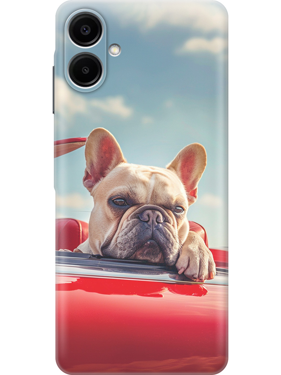 

Силиконовый чехол на Samsung Galaxy A06 с принтом "Бульдог в кабриолете", Прозрачный;бежевый;голубой;красный, 786717512