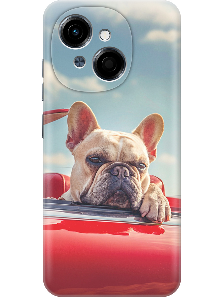 

Силиконовый чехол на Tecno Spark Go 1 / Pop 9 с принтом "Бульдог в кабриолете", Прозрачный;бежевый;голубой;красный, 786716912