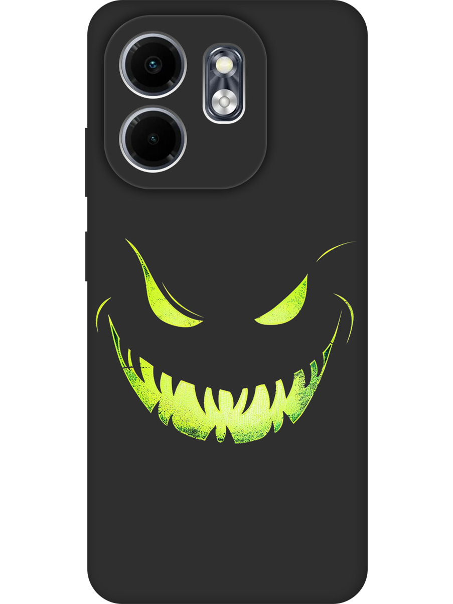 

Силиконовый чехол на Infinix Hot 50i / Smart 9 с принтом "Зловещая улыбка" матовый черный, Черный;зеленый, 786719372