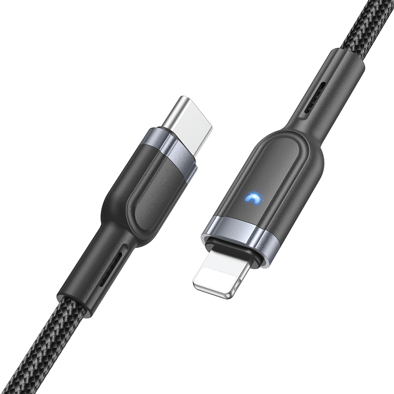 

Кабель Lightning to Type-C (PD), HOCO, U117, 1.2м, черный