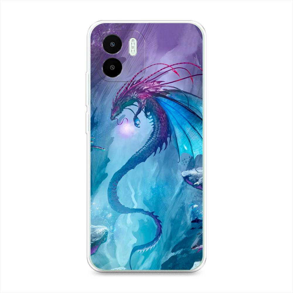 

Чехол Awog на Redmi A1 / Редми A1 "Водный дракон", Голубой;фиолетовый;синий