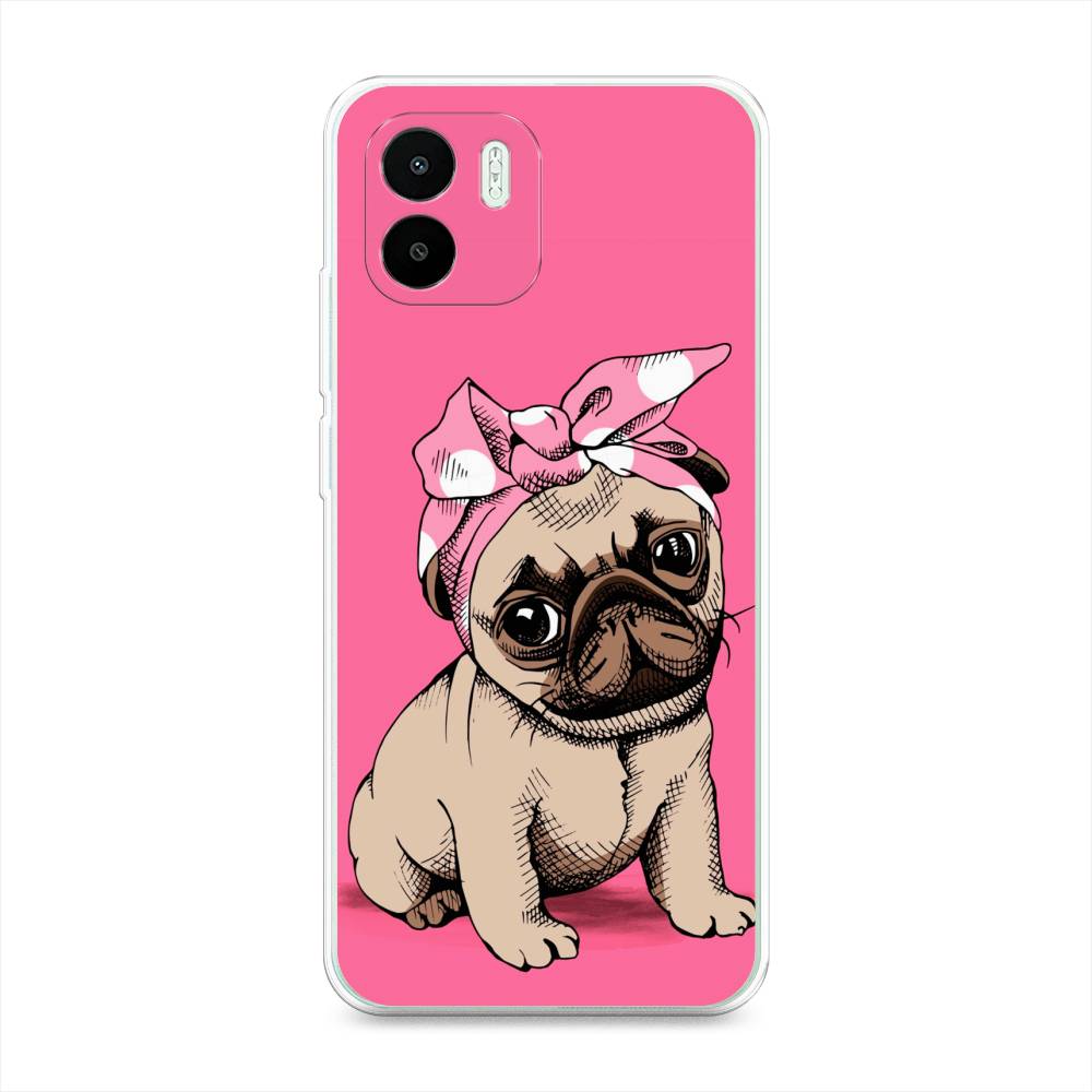 

Чехол Awog на Redmi A1 / Редми A1 "Dog Pin-Up", Розовый;бежевый