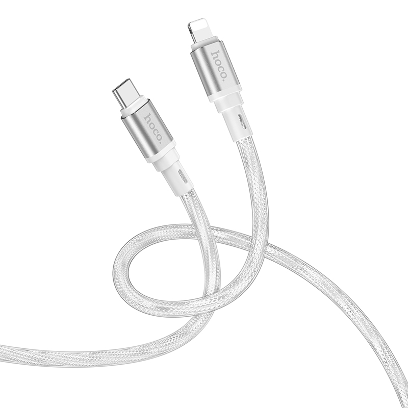 

Кабель Lightning to Type-C (PD), HOCO, X98, 1M, силиконовый, серебряный