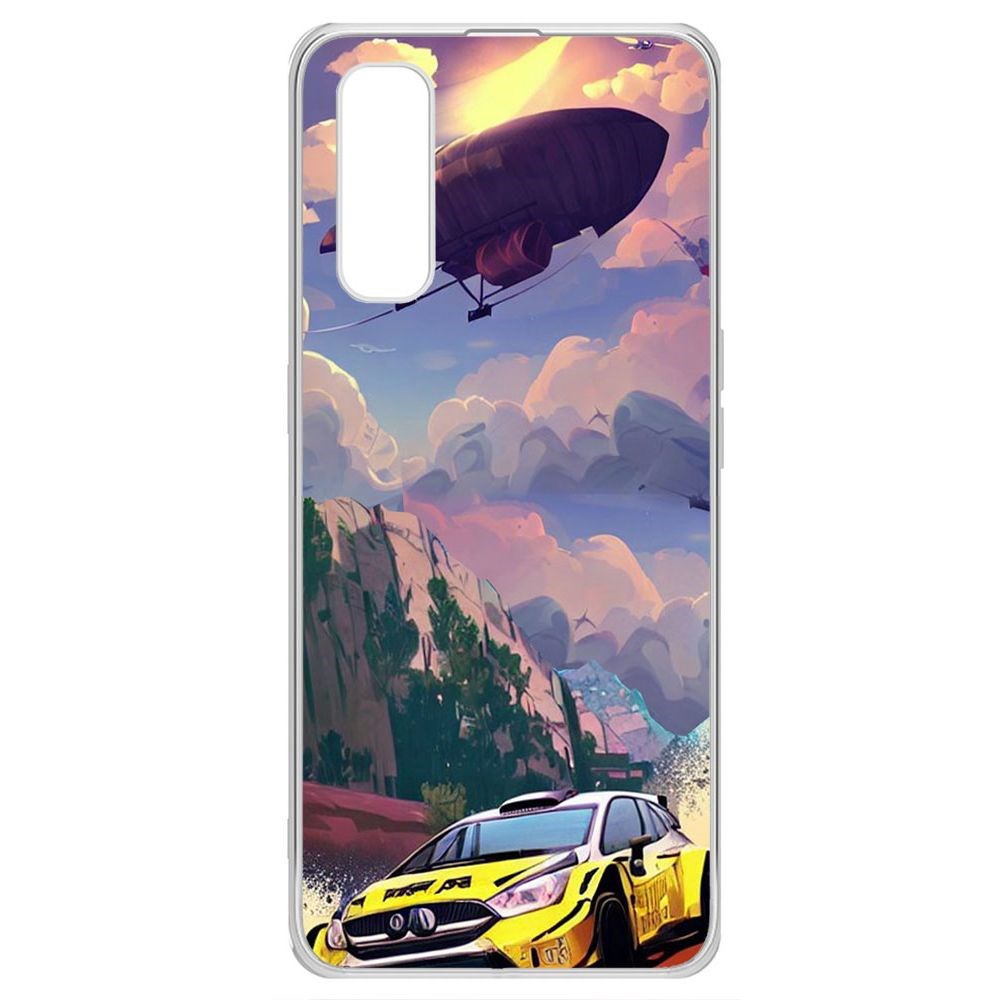 Чехол-накладка Krutoff Clear Case Гонка для Oppo Find X2