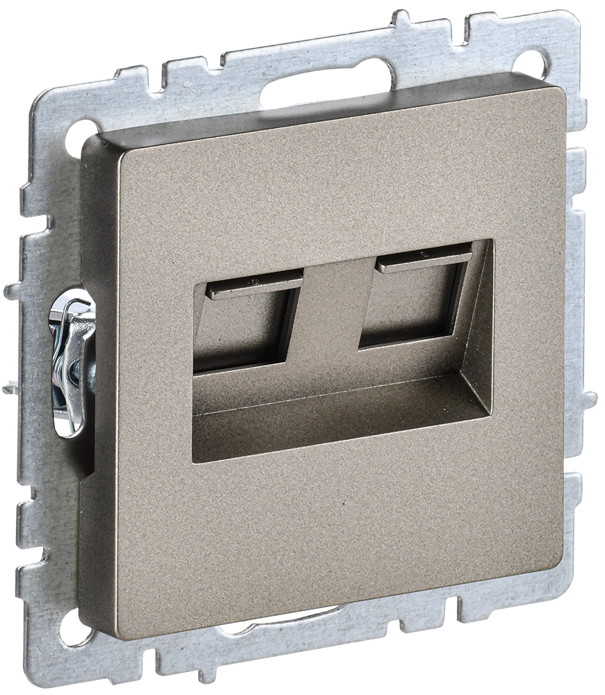 

BRITE Розетка двойная RJ11+RJ45 кат.5E РК/Т12-БрШ шампань IEK, Бежевый
