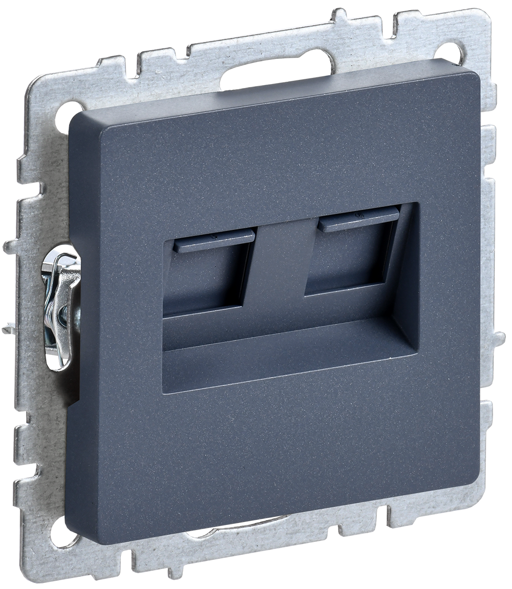 

BRITE Розетка двойная RJ11+RJ45 кат.5E РК/Т12-БрМ маренго IEK, Серый