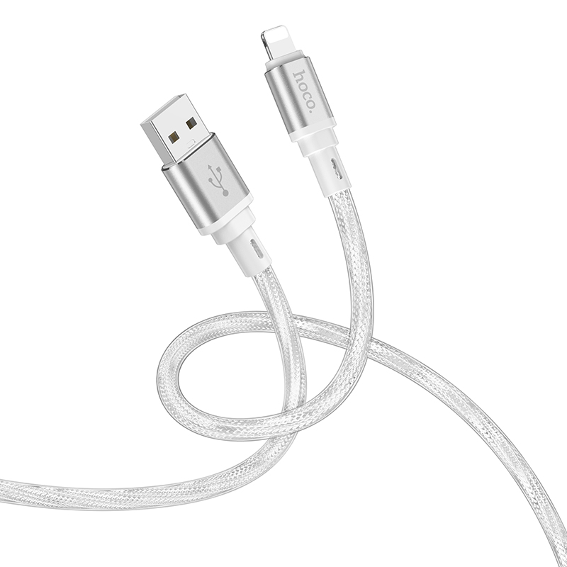 

USB дата кабель Lightning, HOCO, X98, 1M, силиконовый, серебряный