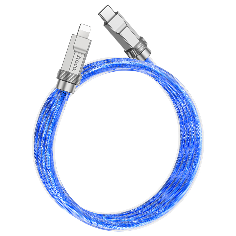 

Кабель Lightning to Type-C (PD), HOCO, U113, 1м, силиконовый, синий