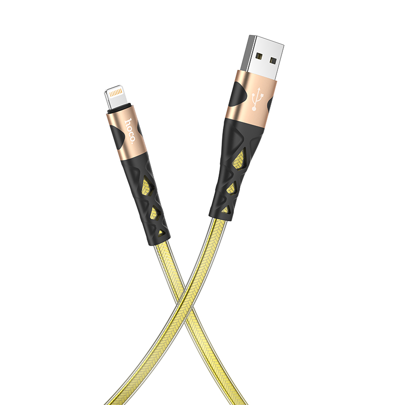 

USB дата кабель Lightning, HOCO, U105, 1.2м, золотой