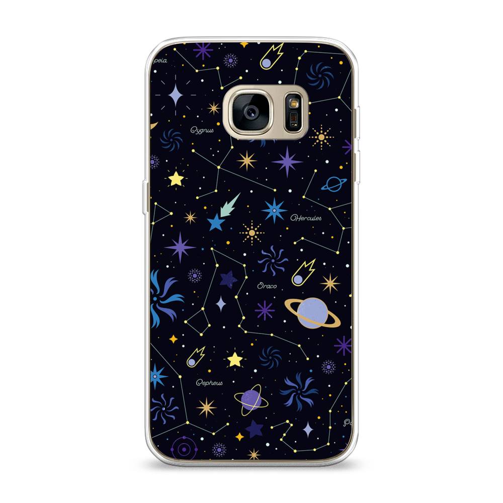 

Чехол на Samsung Galaxy S7 "Цветной космос", Желтый, 24550-2