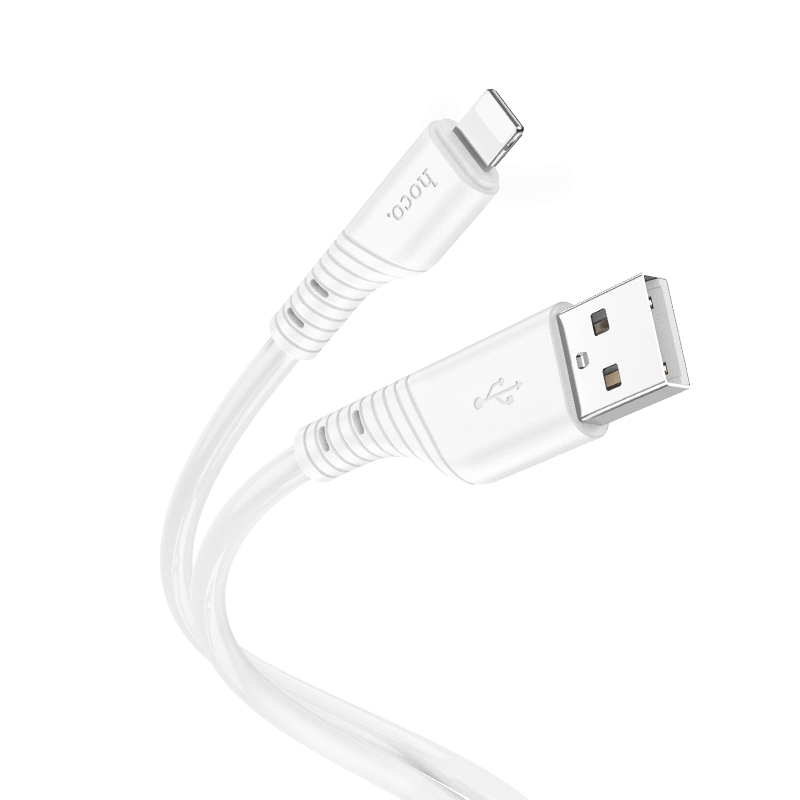 

USB дата кабель Lightning, HOCO, X97, 1M, силиконовый, белый