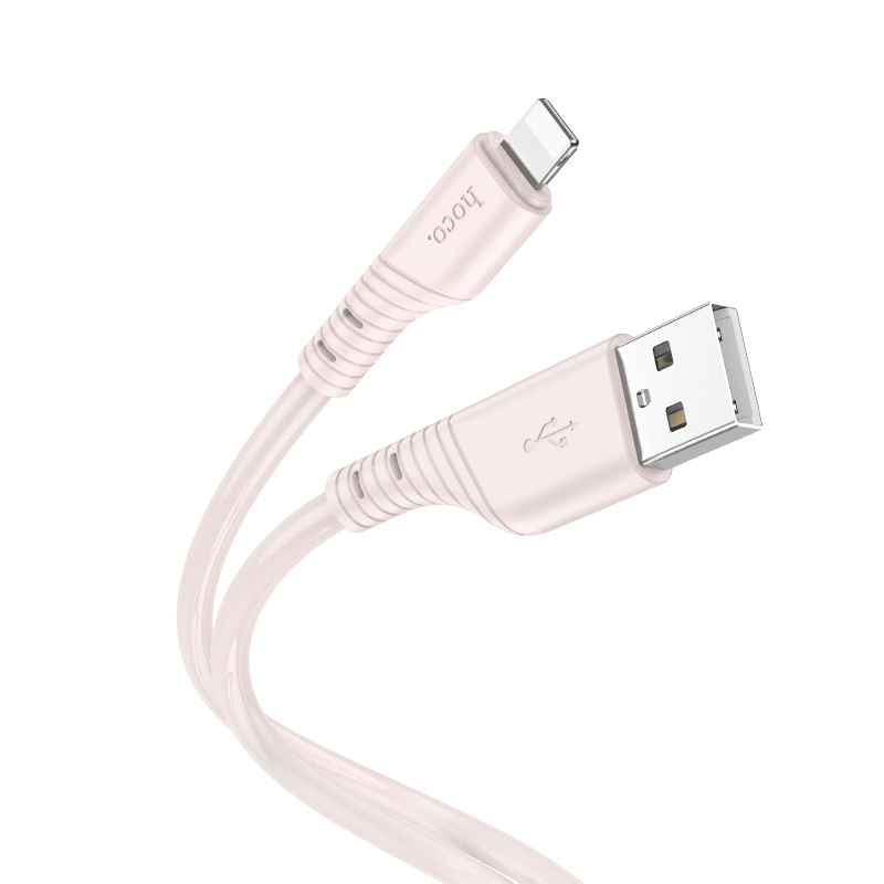 

USB дата кабель Lightning, HOCO, X97, 1M, силиконовый, светло-розовый