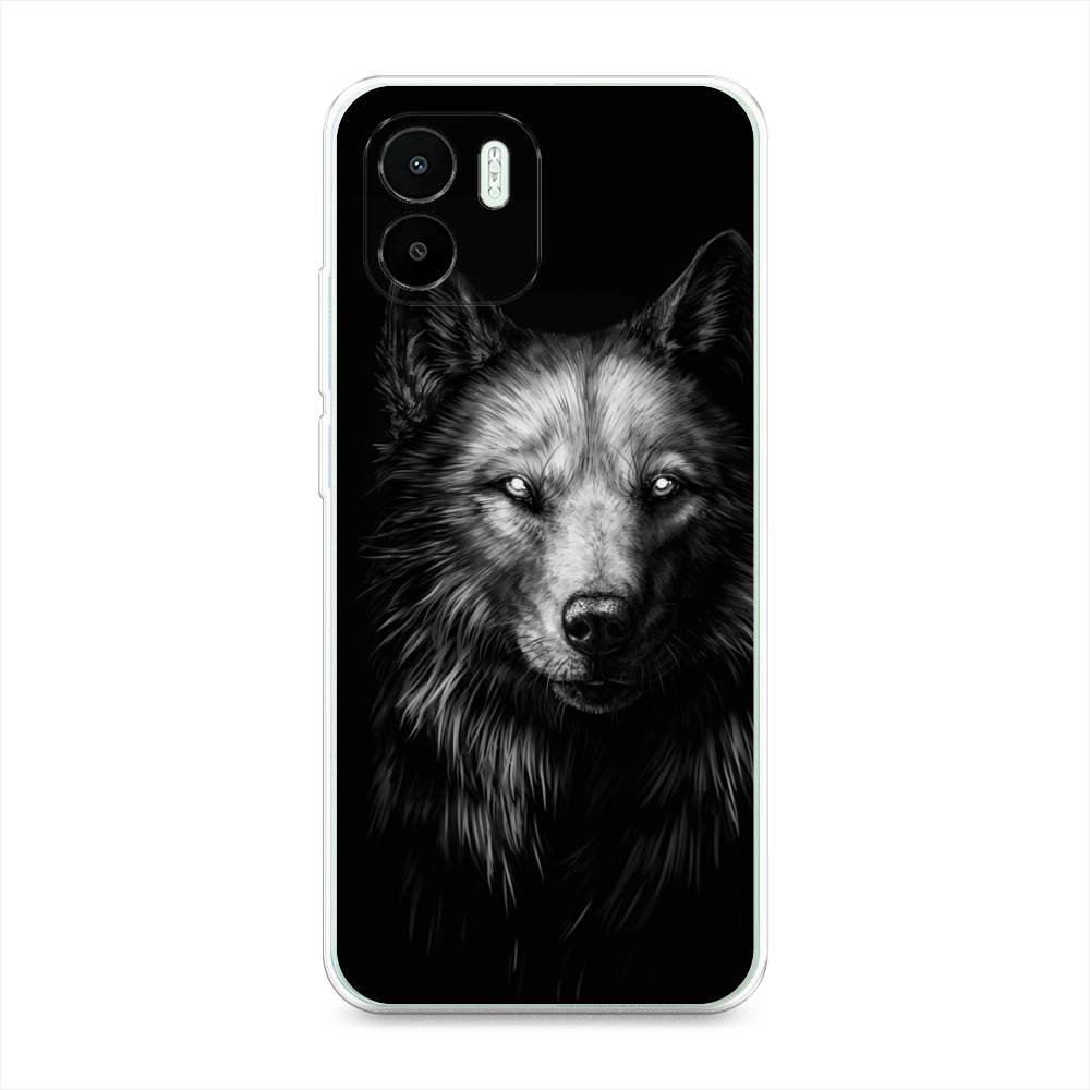 

Чехол Awog на Redmi A1 / Редми A1 "Волк черно белый", Серый;бежевый;белый