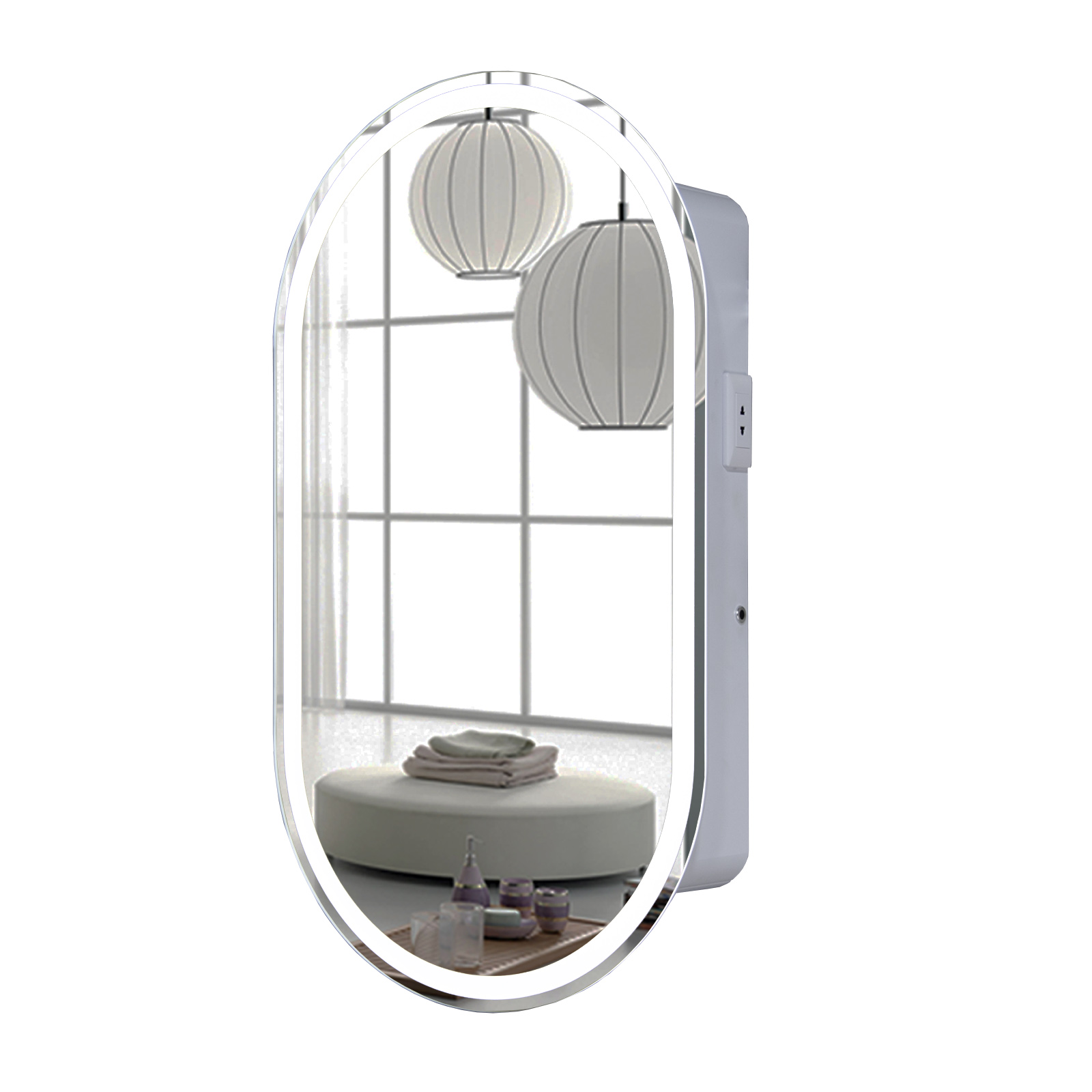 Зеркало-шкаф La Tezza с подсв., вкл. датчик движения, розетка, 45х80х15(ШВГ), белый гирлянда led cliplight 24v 3 нити по 20 м свечение с динамикой диодов белый