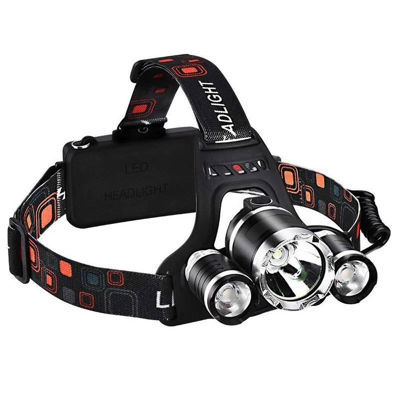 фото Туристический фонарь налобный светодиодный аккумуляторный high power headlamp h0082 черный baziator