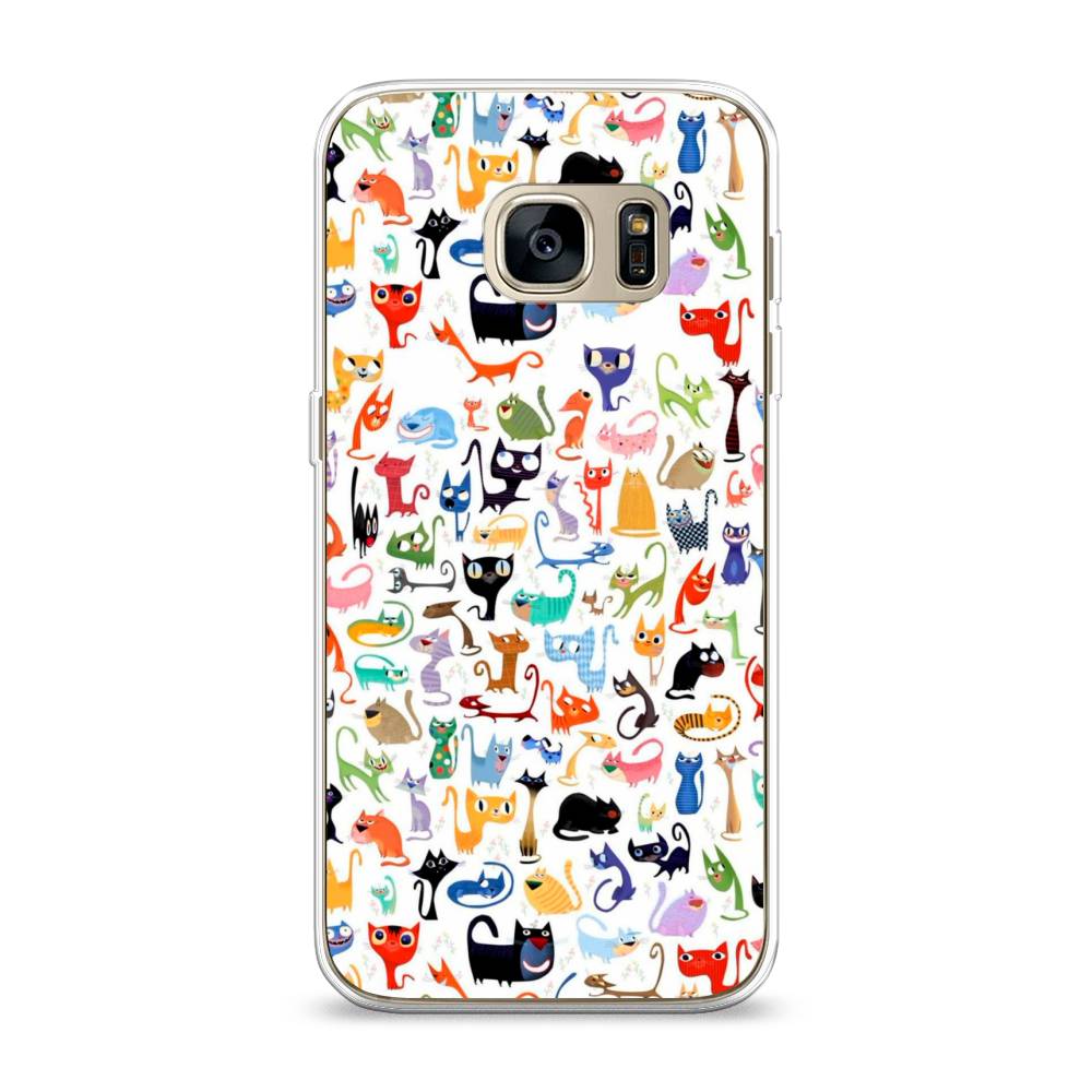 

Чехол на Samsung Galaxy S7 "Цветные коты", Разноцветный, 24550-1