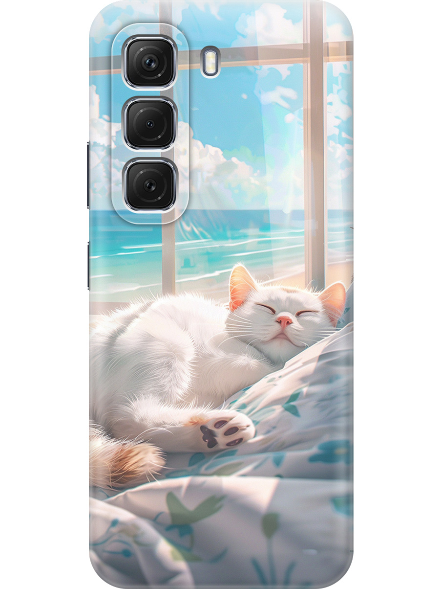 

Силиконовый чехол на Infinix Hot 50 4G с принтом "Отдыхающий котик", Прозрачный;белый;голубой, 786718712