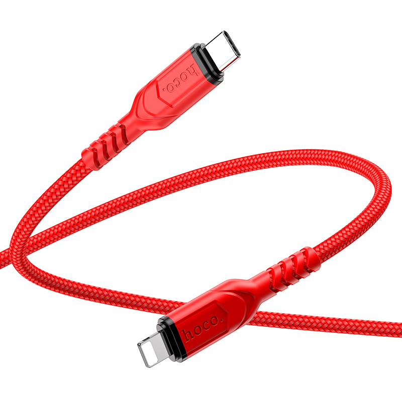 

Кабель Lightning to Type-C (PD), HOCO, X59, 2м, красный