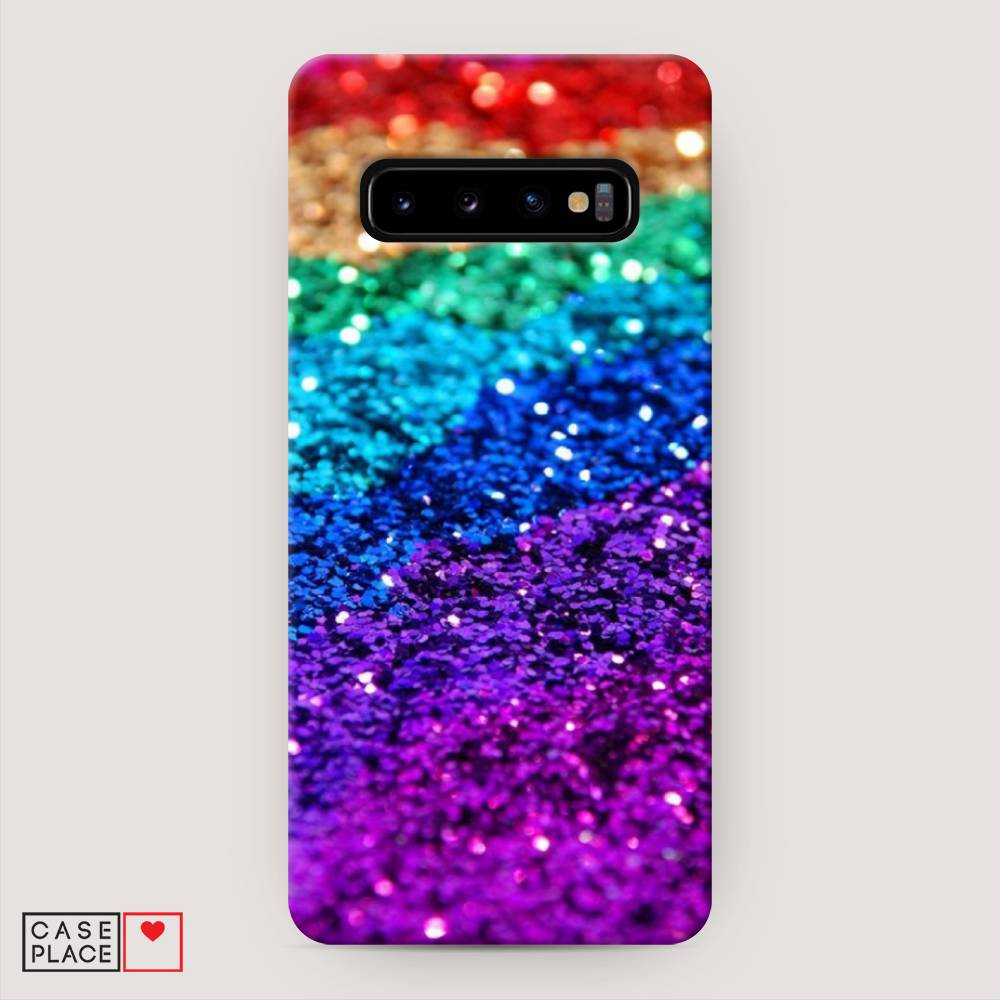 

Пластиковый чехол "Блестящая радуга рисунок" на Samsung Galaxy S10 +, 27120-2