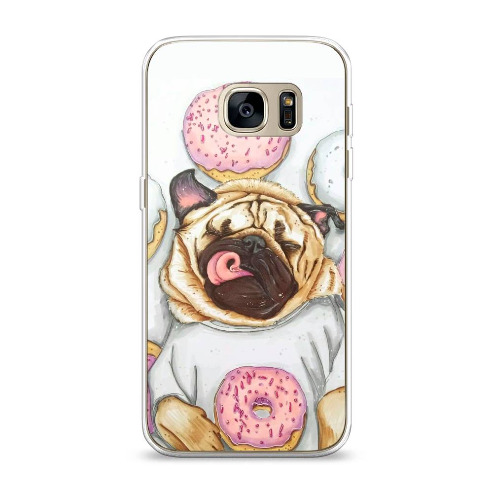

Чехол на Samsung Galaxy S7 "Счастливый мопс", Розовый;бежевый;коричневый, 24550-1