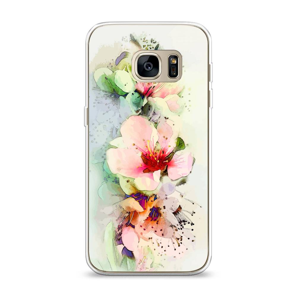 

Чехол на Samsung Galaxy S7 "Нежные цветы", Зеленый;розовый, 24550-2