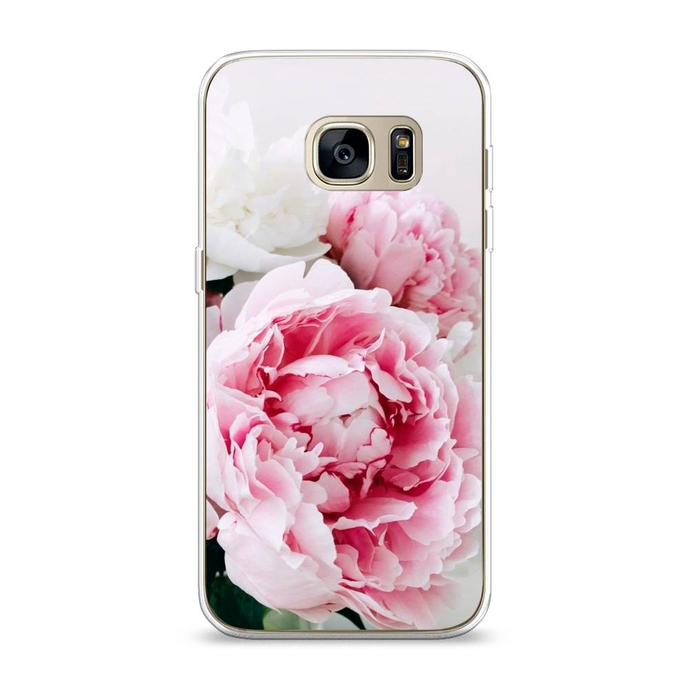 

Чехол на Samsung Galaxy S7 "Розовые и белые пионы", Розовый;белый, 24550-2