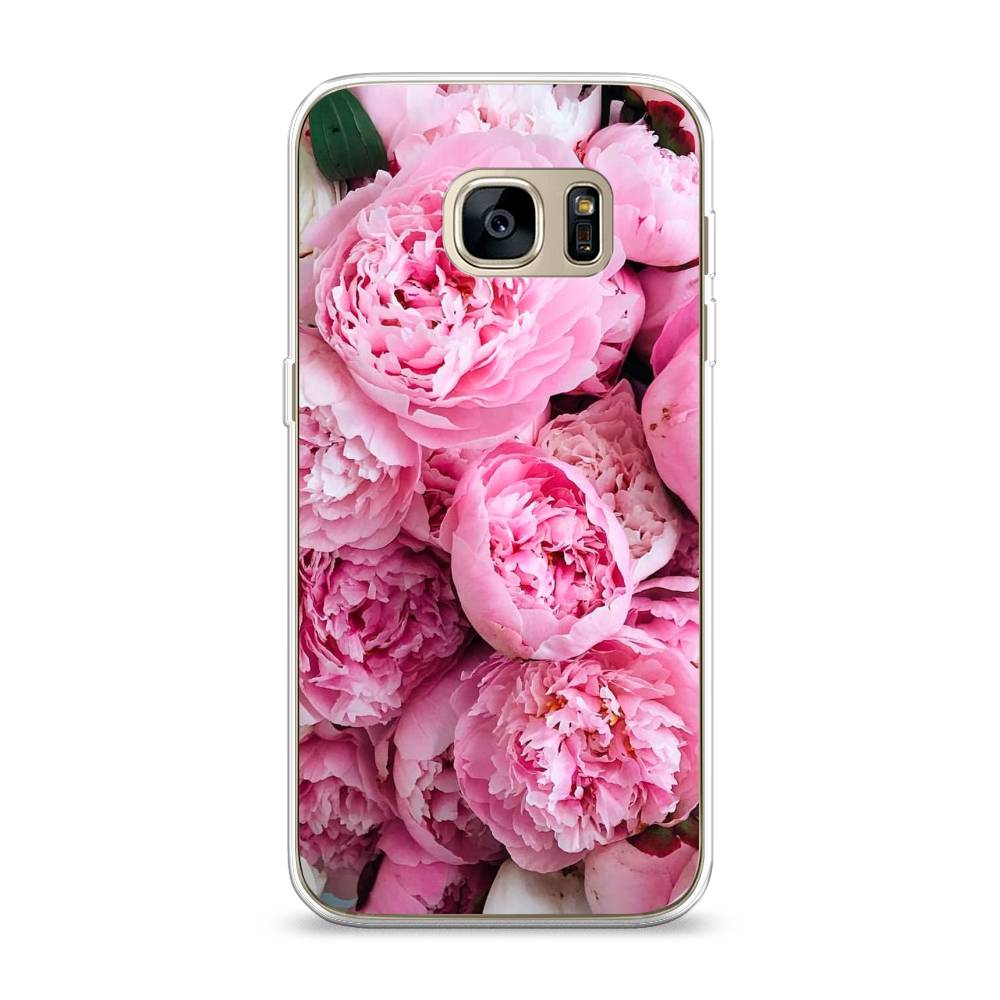 

Чехол на Samsung Galaxy S7 "Розовые пионы", Бежевый;розовый, 24550-2