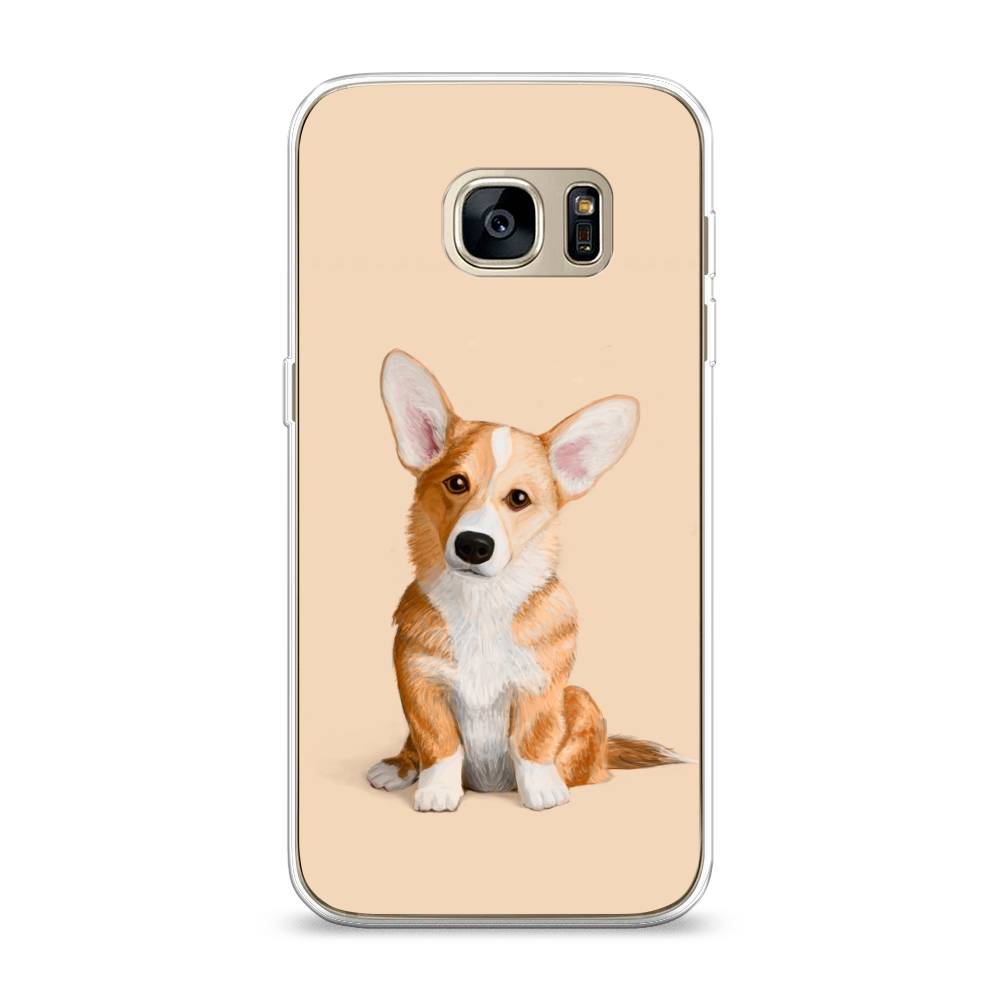 

Чехол на Samsung Galaxy S7 "Грустный Корги", Коричневый;бежевый, 24550-1