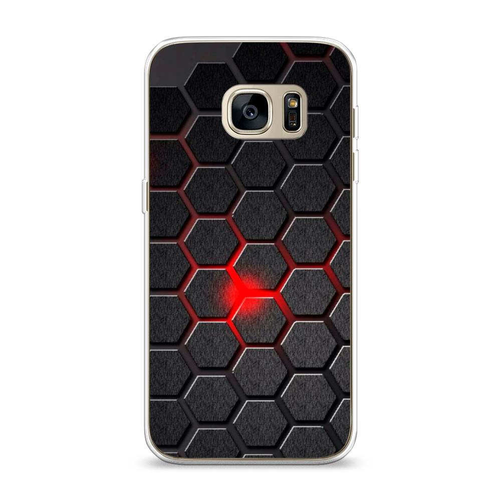 

Чехол на Samsung Galaxy S7 "Соты красные", Красный;черный;серый, 24550-3